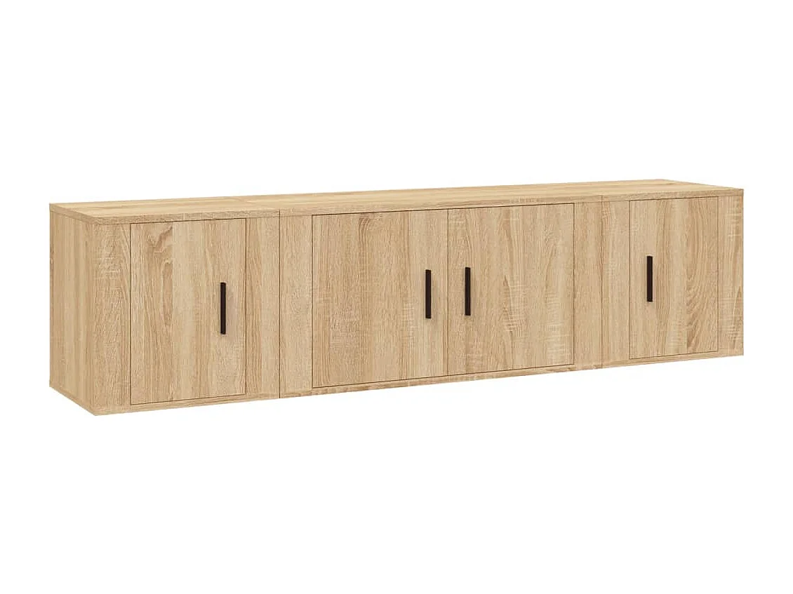 Cevriye 3-delige Tv-meubelset bewerkt hout sonoma eikenkleurig