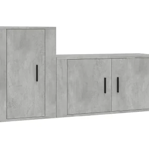 Daniela 2-delige Tv-meubelset bewerkt hout betongrijs Daniela 2-delige Tv-meubelset bewerkt hout betongrijs