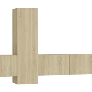 Daingean 3-delige Tv-meubelset bewerkt hout sonoma eikenkleurig Daingean 3-delige Tv-meubelset bewerkt hout sonoma eikenkleurig