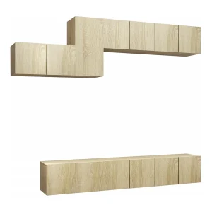 Claudia Isabel 7-delige Tv-meubelset bewerkt hout sonoma eikenkleurig Claudia Isabel 7-delige Tv-meubelset bewerkt hout sonoma eikenkleurig