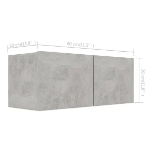 Clara 6-delige Tv-meubelset bewerkt hout betongrijs Clara 6-delige Tv-meubelset bewerkt hout betongrijs