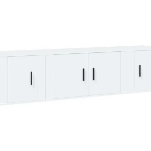 Cevriye 3-delige Tv-meubelset bewerkt hout wit Cevriye 3-delige Tv-meubelset bewerkt hout wit