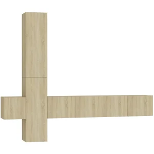 Daingean 5-delige Tv-meubelset bewerkt hout sonoma eikenkleurig Daingean 5-delige Tv-meubelset bewerkt hout sonoma eikenkleurig
