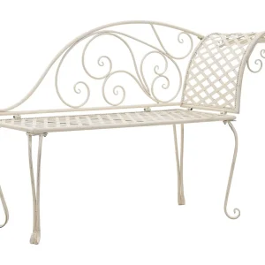 Chaise longue 128 cm metaal antiekwit Chaise longue 128 cm metaal antiekwit