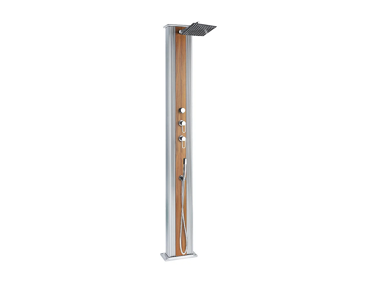Dada Straight 40L Hybride Buiten Douche - 32.4x14x228cm - Warm/Koud Water Aansluitingen - Afneembare Handdouche - Anti-kalk