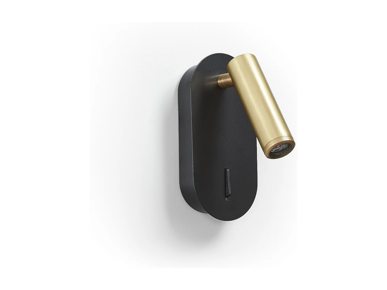 Dirk Leser-Wandleuchte im modernen Stil – Höhe 18 cm – 3 W SMD-LED – 3.000 K – an/aus – 90 ° und 300 ° Grad – IP20 – Stahl – Schwarz und Gold