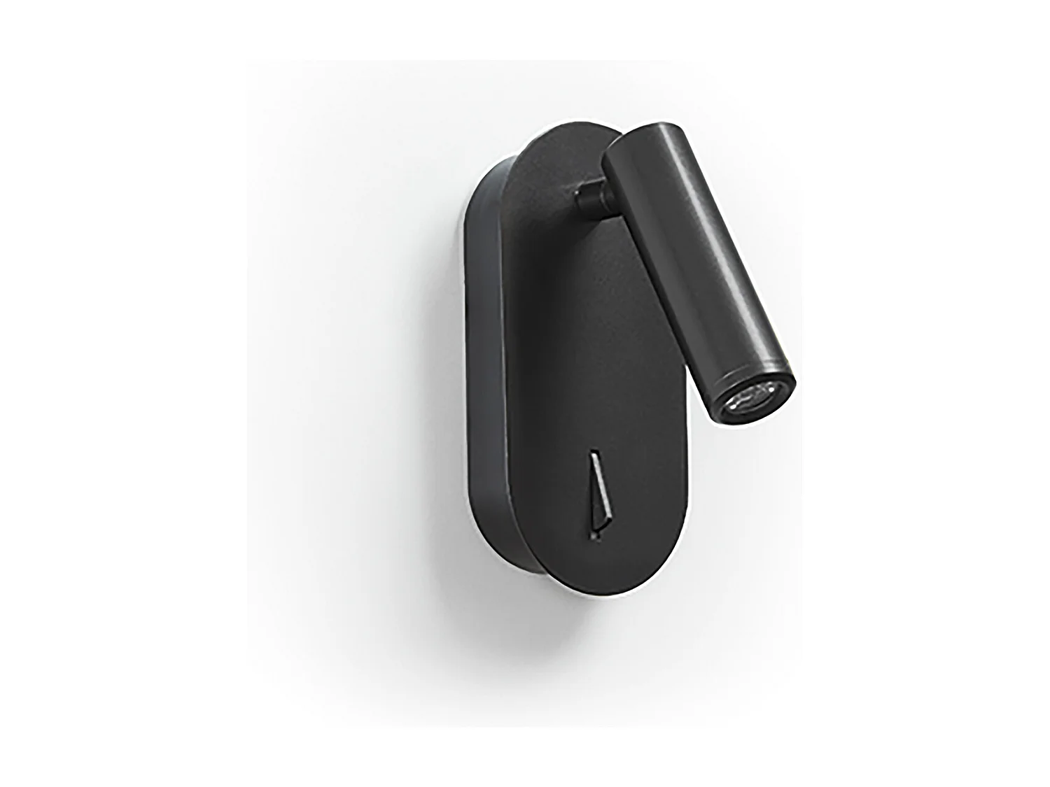 Dirk moderne stijl lezer wandlamp - Hoogte 18 cm - 3W SMD LED - 3.000K - aan/uit - 90º en 300º graden - IP20 - staal en zwart