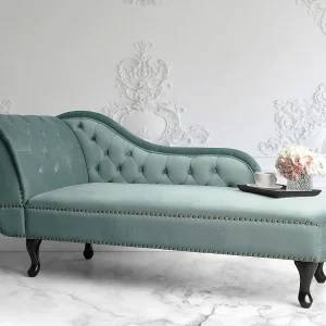 Chaise longue fluweel mintgroen linkszijdig NIMES Chaise longue fluweel mintgroen linkszijdig NIMES