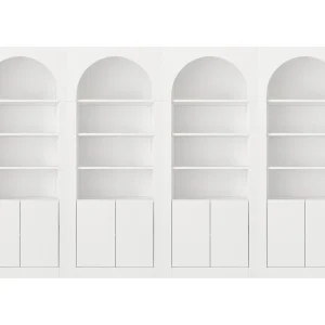 Set van 4 boekenkasten met 4 nissen en 2 deuren – Wit – CYMORA Set van 4 boekenkasten met 4 nissen en 2 deuren – Wit – CYMORA
