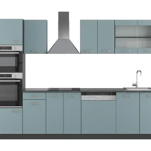 Complete keukeneenheid blauw-grijs/antraciet 300x60x81.6 r-line Complete keukeneenheid blauw-grijs/antraciet 300x60x81.6 r-line