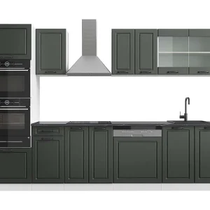 Complete keukeneenheid antraciet landhuis/wit 300x60x81.6 r-line Complete keukeneenheid antraciet landhuis/wit 300x60x81.6 r-line