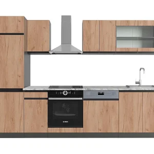 Complete keukeneenheid eik goud/antraciet 300x60x81.6 r-line Complete keukeneenheid eik goud/antraciet 300x60x81.6 r-line