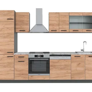 Complete keukeneenheid eik goud/antraciet 300x60x81.6 r-line Complete keukeneenheid eik goud/antraciet 300x60x81.6 r-line