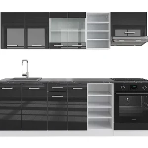 Complete keukeneenheid antraciet hoogglans/wit 240x60x81.6 r-line