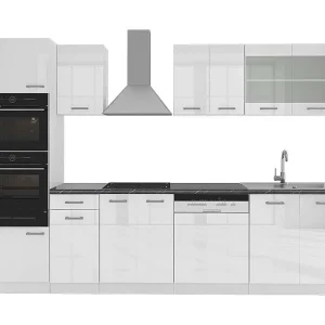 Complete keukeneenheid wit hoogglans/wit 300x60x81.6 r-line Complete keukeneenheid wit hoogglans/wit 300x60x81.6 r-line