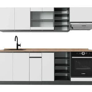 Complete keukeneenheid wit/antraciet 240x60x81.6 r-line
