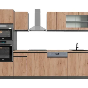 Complete keukeneenheid eik goud/antraciet 300x60x81.6 r-line Complete keukeneenheid eik goud/antraciet 300x60x81.6 r-line