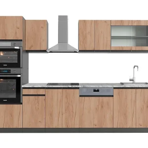 Complete keukeneenheid eik goud/antraciet 300x60x81.6 r-line Complete keukeneenheid eik goud/antraciet 300x60x81.6 r-line