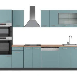 Complete keukeneenheid blauw-grijs/antraciet 300x60x81.6 r-line Complete keukeneenheid blauw-grijs/antraciet 300x60x81.6 r-line