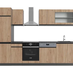 Complete keukeneenheid eik goud/antraciet 300x60x81.6 r-line Complete keukeneenheid eik goud/antraciet 300x60x81.6 r-line