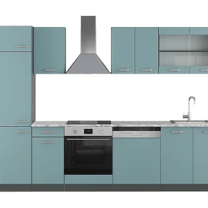 Complete keukeneenheid blauw-grijs/antraciet 300x60x81.6 r-line Complete keukeneenheid blauw-grijs/antraciet 300x60x81.6 r-line