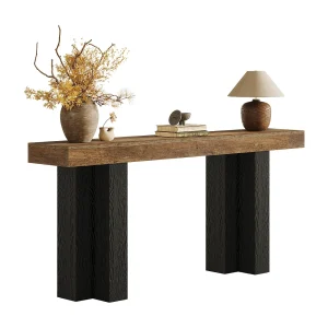 Consoletafel van 160 cm voor de hal, landelijke haltafel met stevige poten, smalle lange console achter de bank Consoletafel van 160 cm voor de hal, landelijke haltafel met stevige poten, smalle lange console achter de bank