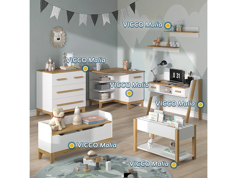 Bureau wit 97x51x80 malia