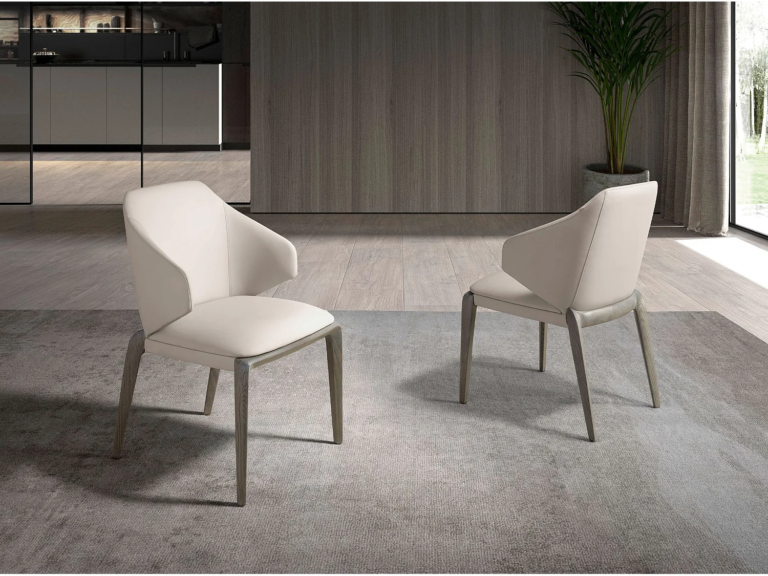 Crème kunstlederen stoel 5123 ANGEL CERDA