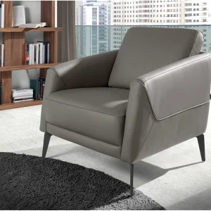 Donkergrijze leren fauteuil 5134 ANGEL CERDA