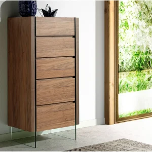 Chiffonier notenhout en gehard glas 7041 ANGEL CERDA