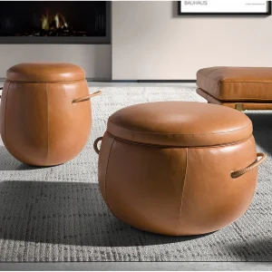 Camel leren poef Camel leren poef