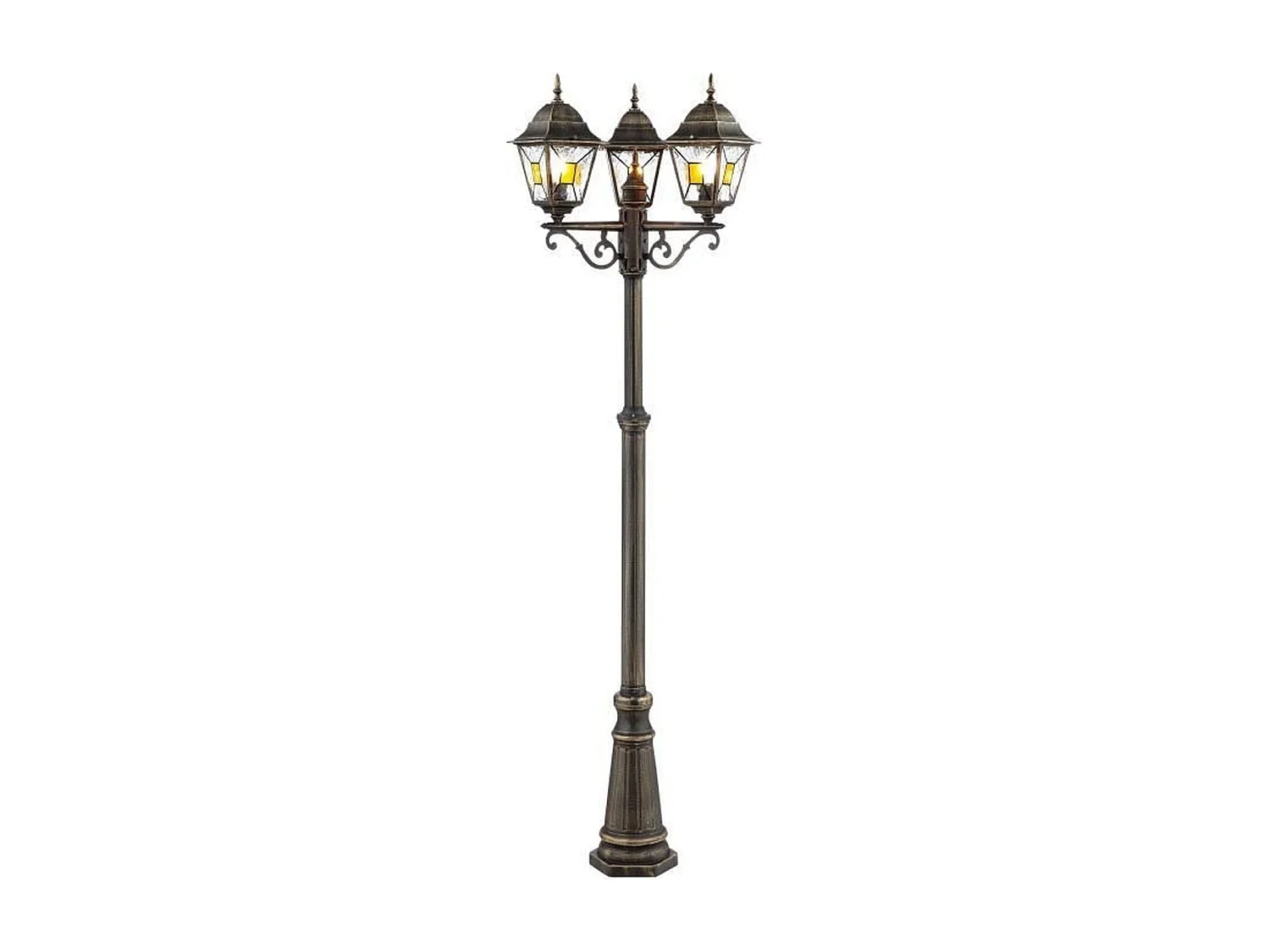 Buitenstaande lamp Janel zwart goud metaal/glas 220 cm IP44 3x60W E27 zonder lampen