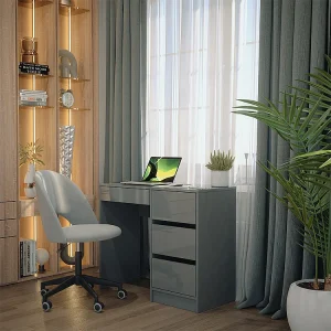 Bureau hoogglans grijs 90x40x75 sherry