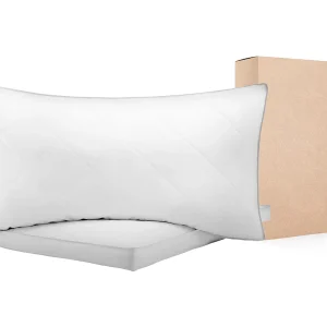 Donskussen SucceBuy, Set van 2, 76 x 50 cm, met Hoes van Katoen, Vulling van GanzenDons en Synthetische Vezel, Goede Ondersteuning, Optimale Comfort Donskussen SucceBuy, Set van 2, 76 x 50 cm, met Hoes van Katoen, Vulling van GanzenDons en Synthetische Vezel, Goede Ondersteuning, Optimale Comfort