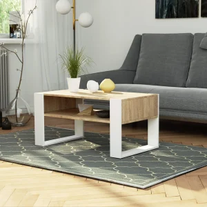 Salontafel Koffietafel DOMI / Sonoma Eik – Wit / 92x45x53 cm Salontafel Koffietafel DOMI / Sonoma Eik – Wit / 92x45x53 cm