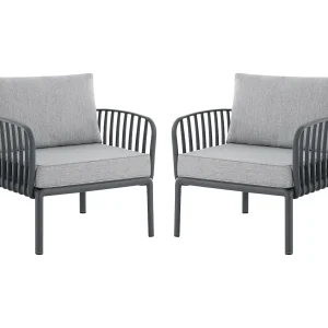 Set van 2 tuinstoelen in polypropyleen – Antraciet – CASILMA van MYLIA Set van 2 tuinstoelen in polypropyleen – Antraciet – CASILMA van MYLIA