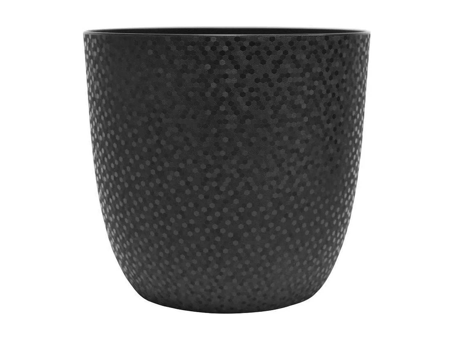 Cache-pot design zwart multifacetten Ø 29,5 cm van kunststof zonder poten, ideaal voor standaard bloempotten
