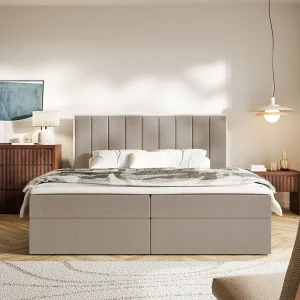 Boxspringbed 160×200 – opbergruimte en topper – hydrofobe chenille – bruin – TOGENTS Boxspringbed 160×200 – opbergruimte en topper – hydrofobe chenille – bruin – TOGENTS