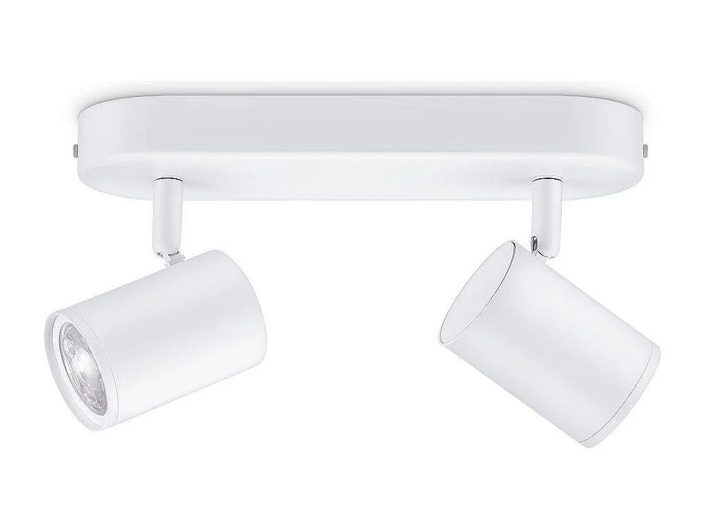 Dimbare LED Plafondlamp RGB WiFi+Bluetooth 4,9W WiZ Imageo Wit, 2 Richtbare Spots, Compatibel met Alexa & Google Home