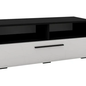 Commode Kos, 1 deur, 2 planken, zwart/wit hoogglans, MDF, 95 x 40 x 39 cm Commode Kos, 1 deur, 2 planken, zwart/wit hoogglans, MDF, 95 x 40 x 39 cm