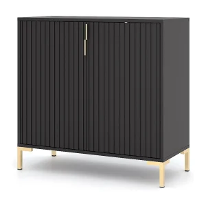 Commode Flinn FL06 2D zwart / mat zwart Commode Flinn FL06 2D zwart / mat zwart