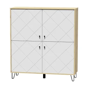 Commode Bilbao BL08 4D artisan eiken / mat wit Commode Bilbao BL08 4D artisan eiken / mat wit