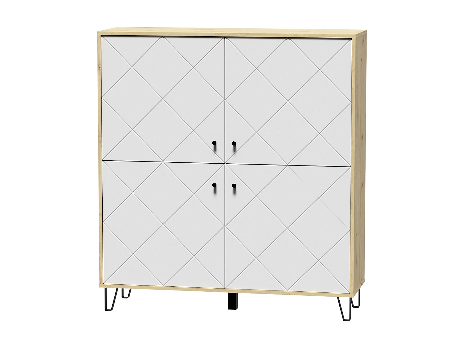 Commode Bilbao BL08 4D artisan eiken / mat wit