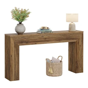 Consoletafel van 160 cm, rustieke gecanneleerde lange salontafel achter de bank voor de hal Consoletafel van 160 cm, rustieke gecanneleerde lange salontafel achter de bank voor de hal