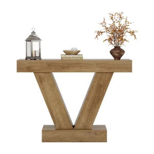 Consoletafel van 105 cm, achter de bank, haltafel met V-vormige poten, woonkamer, hal Consoletafel van 105 cm, achter de bank, haltafel met V-vormige poten, woonkamer, hal