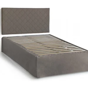 Talamo Italia Bed Half Size Clea Grijs Tortora Afneembaar Matrasmaat 120×190 cm, Gestoffeerd Made in Italy Talamo Italia Bed Half Size Clea Grijs Tortora Afneembaar Matrasmaat 120×190 cm, Gestoffeerd Made in Italy