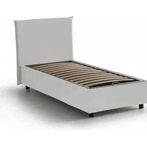 Talamo Italia Eenpersoonsbed Brunilde Wit Met Opbergruimte Matrasmaat 80×190 cm, Gestoffeerd Made in Italy Talamo Italia Eenpersoonsbed Brunilde Wit Met Opbergruimte Matrasmaat 80×190 cm, Gestoffeerd Made in Italy