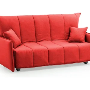 Dabali slaapbank, 2-zitsbank, 100% Made in Italy, woonkamerbank met trolley-opening, in gewatteerde stof, met standaard armleuningen, 150x90h85 cm, rood Dabali slaapbank, 2-zitsbank, 100% Made in Italy, woonkamerbank met trolley-opening, in gewatteerde stof, met standaard armleuningen, 150x90h85 cm, rood