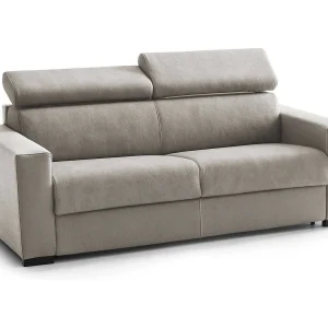 Dmicel vaste bank, 3-zitsbank, 100% Made in Italy, Woonkamerbank, in gewatteerde stof, met verstelbare hoofdsteunen en slanke armleuningen, Cm 220x95h85, Taupe Dmicel vaste bank, 3-zitsbank, 100% Made in Italy, Woonkamerbank, in gewatteerde stof, met verstelbare hoofdsteunen en slanke armleuningen, Cm 220x95h85, Taupe