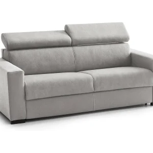 Diannon vate bank, Grote 2-zitbank, 100% Made in Italy, Woonkamerbank, in gewatteerde tof, met vertelbare hoofdteunen en lanke armleuningen, 200x95h85 cm, Grij